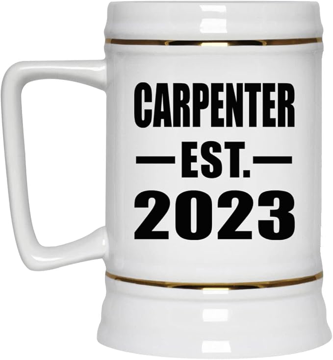 Designsify Gifts, Carpenter, основано в 2023 году, керамическая кружка-бокал объемом 22 унции с ручкой для заморозки — для дня рождения, годовщины, Рождества, Дня матери, Дня отца, вечеринки, для мужчин, женщин и него.