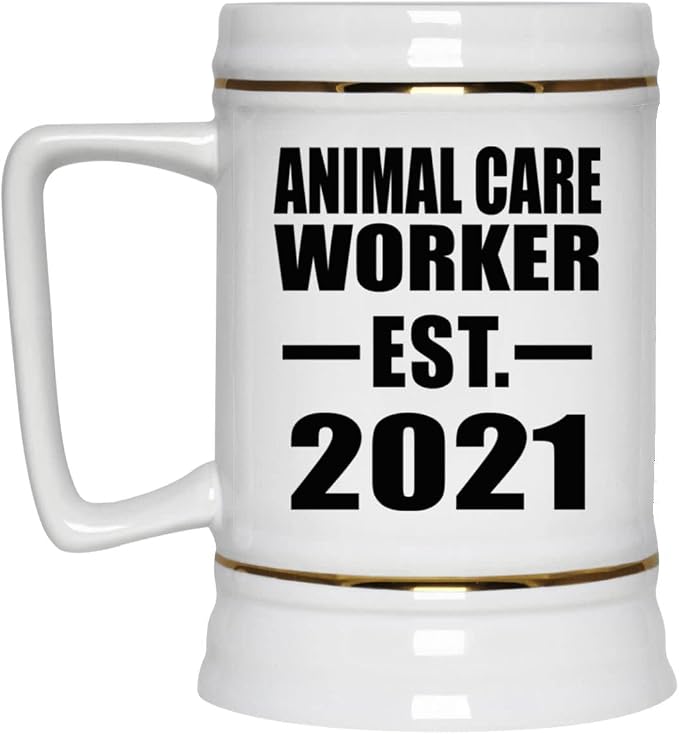 Designsify Gifts, Animal Care Worker (основана в 2021 году), керамическая кружка-бокал объемом 22 унции с ручкой для заморозки — идеальный подарок на день рождения, годовщину, Рождество, День матери, День отца.