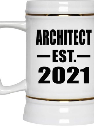Designsify Gifts, Architect, основана в 2021 году, керамическая кружка-бокал объемом 22 унции с ручкой для заморозки — для дня рождения, годовщины, Рождества, Дня матери, Дня отца, вечеринки, для мужчин, женщин и него.