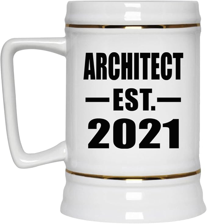 Designsify Gifts, Architect, основана в 2021 году, керамическая кружка-бокал объемом 22 унции с ручкой для заморозки — для дня рождения, годовщины, Рождества, Дня матери, Дня отца, вечеринки, для мужчин, женщин и него.