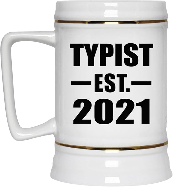Designsify Gifts, кружка для пива, основанная в 2021 году, керамическая, объемом 22 унции (550 мл), с ручкой, для заморозки — идеально подходит для дня рождения, годовщины, Рождества, Дня матери, Дня отца, вечеринки, для мужчин, женщин, для него и для нее.
