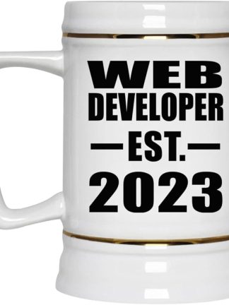 Designsify Gifts, веб-разработчик, основан в 2023 году, керамическая кружка-бокал объемом 22 унции с ручкой для заморозки — подарок на день рождения, годовщину, Рождество, День матери, День отца, вечеринку, для мужчин и женщин.