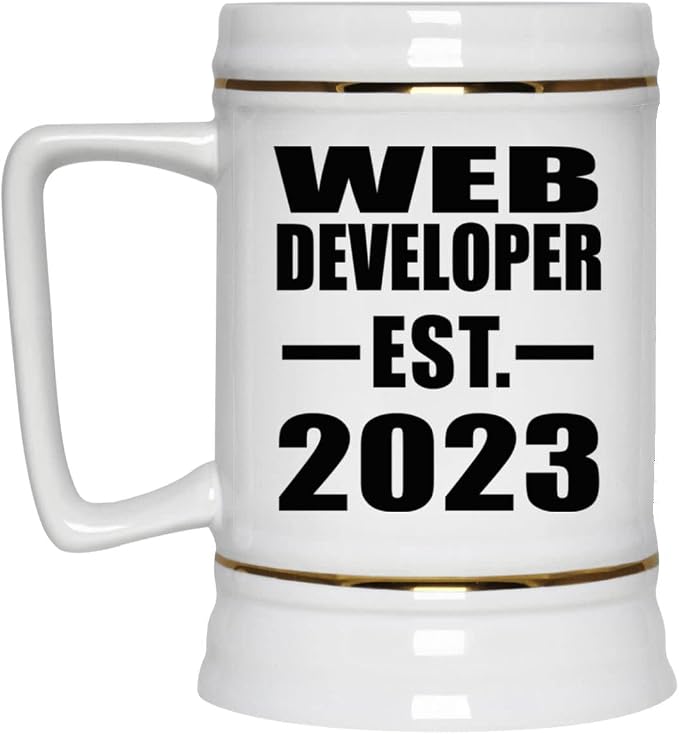 Designsify Gifts, веб-разработчик, основан в 2023 году, керамическая кружка-бокал объемом 22 унции с ручкой для заморозки — подарок на день рождения, годовщину, Рождество, День матери, День отца, вечеринку, для мужчин и женщин.