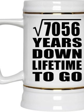 Подарки от Designsify, 84-я годовщина, квадратный корень из 7056 лет, керамическая кружка-бокал объемом 22 унции с ручкой для заморозки — для дня рождения, Рождества, Дня матери, Дня отца и вечеринки.