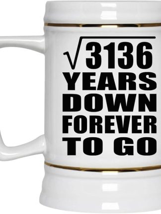 Подарки от Designsify, 56-я годовщина, квадратный корень из 3136 лет, навсегда, керамическая кружка-бокал объемом 22 унции с ручкой для заморозки — для дня рождения, Рождества, Дня матери, Дня отца, вечеринки.