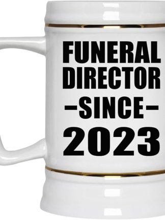 Designsify Gifts, похоронное бюро с 2023 года, керамическая кружка-бокал объемом 22 унции с ручкой для заморозки — подарок на день рождения, годовщину, Рождество, День матери, День отца, вечеринку, для мужчин, женщин, для него и для нее.
