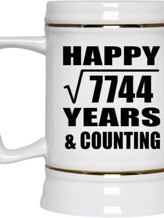 Подарки от Designsify, Счастливой 88-й годовщины! Квадратный корень из 7744 лет и это еще не конец! Керамическая кружка-бокал объемом 22 унции с ручкой для заморозки — для дня рождения, Рождества, Дня матери, Дня отца и вечеринки.