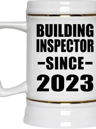 Designsify Gifts, Инспектор по строительству с 2023 года, Керамическая кружка-бокал объемом 22 унции с ручкой для заморозки — для дня рождения, годовщины, Рождества, Дня матери, Дня отца, вечеринки, для мужчин, женщин, для него и для нее.