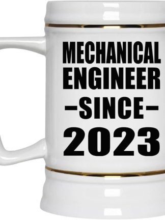 Подарки от Designsify, инженер-механик с 2023 года, керамическая кружка-бокал объемом 22 унции с ручкой для заморозки — подарок на день рождения, годовщину, Рождество, День матери, День отца, вечеринку, для мужчин, женщин, для него и для нее.