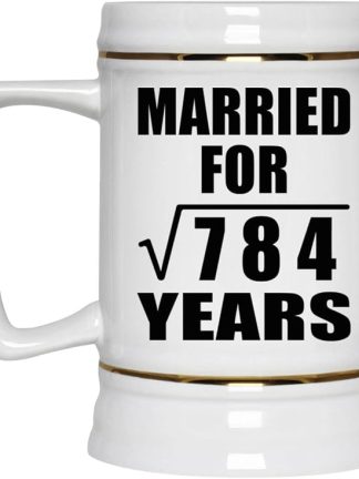 Подарки от Designsify, 28-я годовщина свадьбы, квадратный корень из 784 лет, керамическая кружка-бокал объемом 22 унции с ручкой для заморозки — для дня рождения, Рождества, Дня матери, Дня отца и вечеринки.