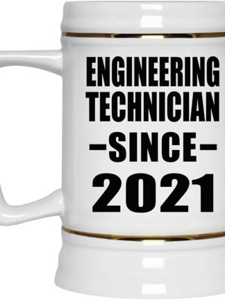 Подарки от Designsify, инженер-техник с 2021 года, керамическая кружка-бокал объемом 22 унции с ручкой для заморозки — для дня рождения, годовщины, Рождества, Дня матери, Дня отца, вечеринки, для мужчин, женщин и него.