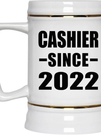 Designsify Gifts, кассир с 2022 года, керамическая кружка-бокал объемом 22 унции с ручкой для заморозки — подарок на день рождения, годовщину, Рождество, День матери, День отца, вечеринку, для мужчин, женщин, для него, для нее, друга, мамы.