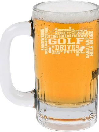 Пивная кружка объемом 12 унций (355 мл) в подарок, с надписью Golf Word Art.