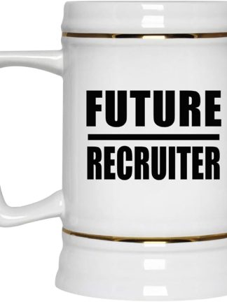 Подарки от Designsify, кружка для пива Future Recruiter, керамическая кружка-бокал объемом 22 унции с ручкой для заморозки — подарок на день рождения, годовщину, Рождество, День матери, День отца, вечеринку, для мужчин, женщин, для него, для нее, друга, мамы.