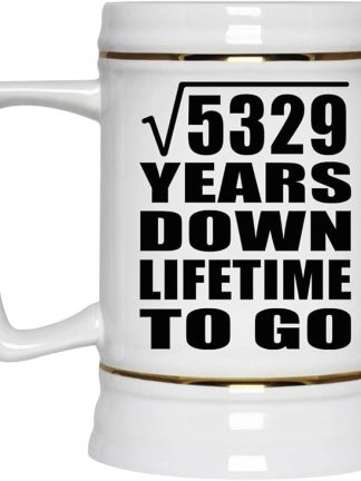 Подарки от Designsify, 73-я годовщина, квадратный корень из 5329 лет, керамическая кружка-бокал объемом 22 унции с ручкой для заморозки — для дня рождения, Рождества, Дня матери, Дня отца.