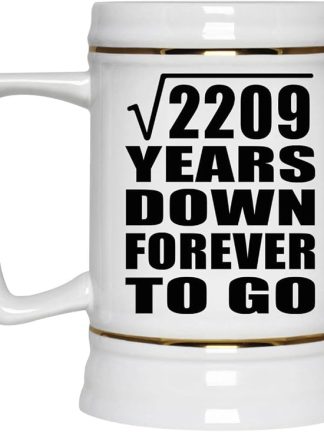 Подарки от Designsify, 47-я годовщина, квадратный корень из 2209 лет, навсегда, керамическая кружка-бокал объемом 22 унции с ручкой для заморозки — для дня рождения, Рождества, Дня матери, Дня отца, вечеринки