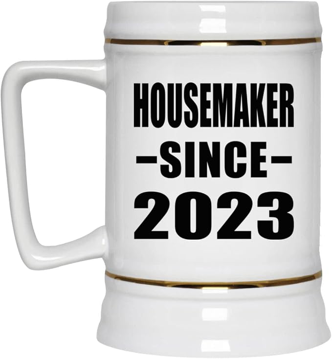 Designsify Gifts, Домохозяйка с 2023 года, Керамическая кружка-бокал объемом 22 унции с ручкой для заморозки - для дня рождения, годовщины, Рождества, Дня матери, Дня отца, вечеринки, для мужчин, женщин, для него, для нее, для друга