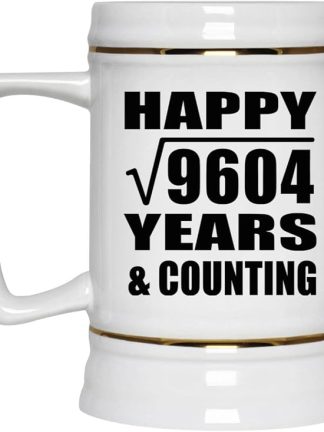 Подарки от Designsify, Счастливой 98-й годовщины! Квадратный корень из 9604 лет и это еще не конец! Керамическая кружка-бокал объемом 22 унции с ручкой для заморозки — для дня рождения, Рождества, Дня матери, Дня отца и вечеринки.