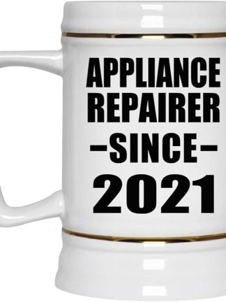 Designsify Gifts, мастерская по ремонту бытовой техники с 2021 года, керамическая кружка-бокал объемом 22 унции с ручкой для морозильной камеры — подарок на день рождения, годовщину, Рождество, День матери, День отца, вечеринку, для мужчин, женщин, для него и для нее.