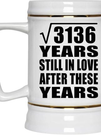 Подарки от Designsify, 56-я годовщина, квадратный корень из 3136 лет, все еще любим, керамическая кружка-бокал объемом 22 унции с ручкой для заморозки — для дня рождения, Рождества, Дня матери, Дня отца, вечеринки.