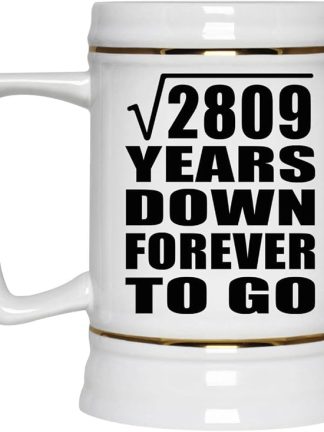 Подарки от Designsify, 53-я годовщина, квадратный корень из 2809 лет, навсегда, керамическая кружка-бокал объемом 22 унции с ручкой для заморозки — для дня рождения, Рождества, Дня матери, Дня отца, вечеринки