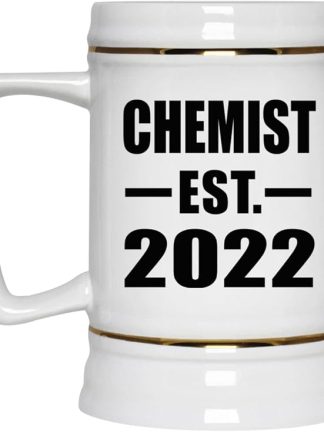 Designsify Gifts, Аптека, основана в 2022 году, Керамическая кружка-бокал для пива объемом 22 унции с ручкой, подходит для заморозки — для дня рождения, годовщины, Рождества, Дня матери, Дня отца, вечеринки, для мужчин, женщин, для него и для нее.