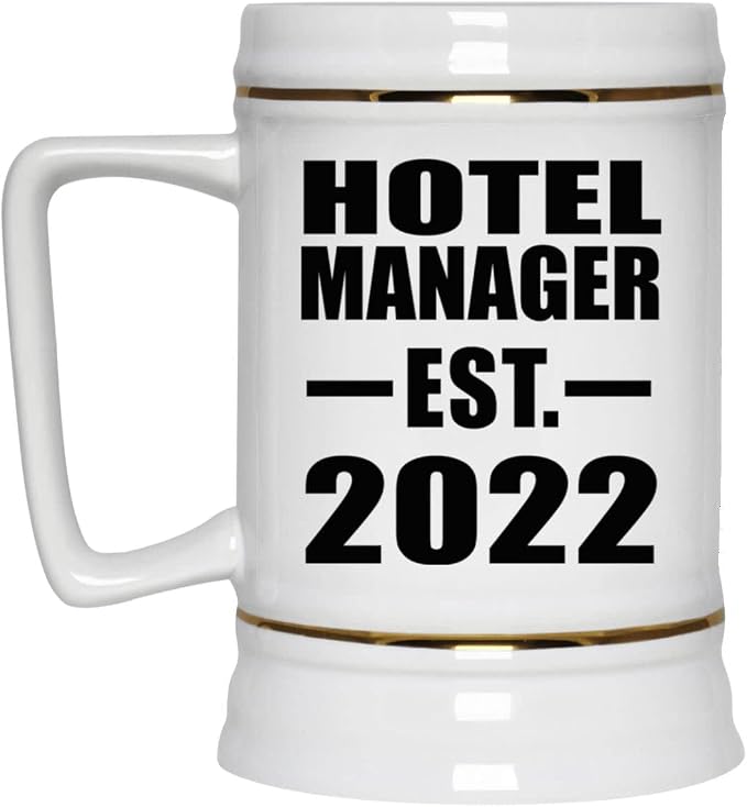 Designsify Gifts, Hotel Manager, основано в 2022 году, керамическая кружка-бокал объемом 22 унции с ручкой для заморозки — для дня рождения, годовщины, Рождества, Дня матери, Дня отца, вечеринки, для мужчин и женщин.