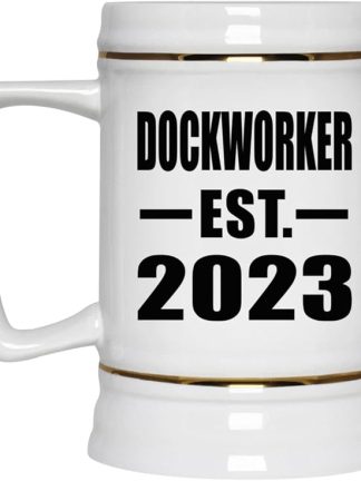 Designsify Gifts, Dockworker, основано в 2023 году, керамическая кружка-бокал объемом 22 унции с ручкой для заморозки — для дня рождения, годовщины, Рождества, Дня матери, Дня отца, вечеринки, для мужчин, женщин и него.