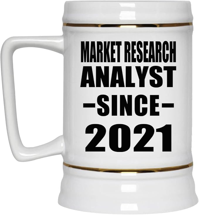Designsify Gifts, аналитик рынка с 2021 года, керамическая кружка-бокал объемом 22 унции с ручкой для заморозки — для дня рождения, годовщины, Рождества, Дня матери, Дня отца, вечеринки, для мужчин, женщин и него.
