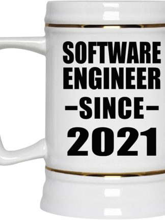 Designsify Gifts, Программист с 2021 года, Керамическая кружка-бокал для пива объемом 22 унции с ручкой, подходит для заморозки — подарок на день рождения, годовщину, Рождество, День матери, День отца, вечеринку, для мужчин, женщин, для него и для нее.