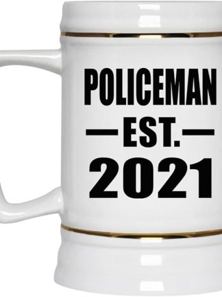 Designsify Gifts, кружка Policeman, основанная в 2021 году, керамическая кружка-бокал объемом 22 унции с ручкой для заморозки — для дня рождения, годовщины, Рождества, Дня матери, Дня отца, вечеринки, для мужчин, женщин и него.