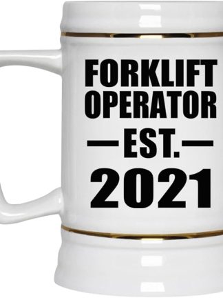 Designsify Gifts, кружка для погрузчика, основанная в 2021 году, керамическая кружка-бокал объемом 22 унции с ручкой для заморозки — для дня рождения, годовщины, Рождества, Дня матери, Дня отца и вечеринки.