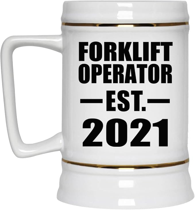 Designsify Gifts, кружка для погрузчика, основанная в 2021 году, керамическая кружка-бокал объемом 22 унции с ручкой для заморозки — для дня рождения, годовщины, Рождества, Дня матери, Дня отца и вечеринки.