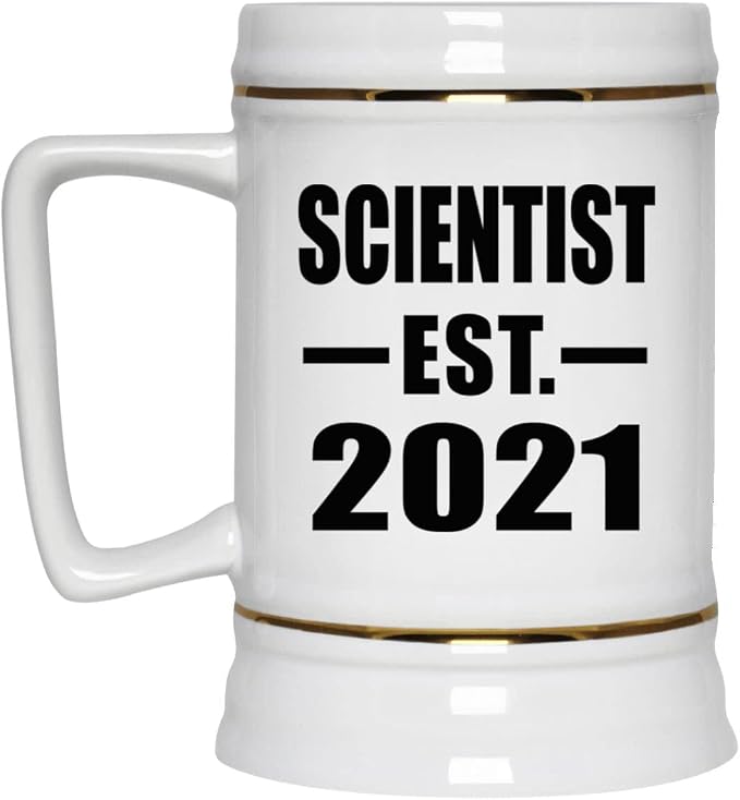 Designsify Gifts, ученый, основан в 2021 году, керамическая кружка-бокал объемом 22 унции с ручкой для заморозки — для дня рождения, годовщины, Рождества, Дня матери, Дня отца, вечеринки, для мужчин, женщин и него.