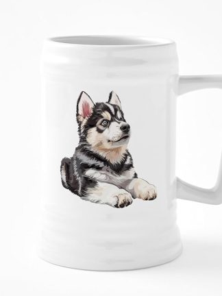Керамическая пивная кружка CafePress с изображением щенка аляскинского маламута, 740 мл.