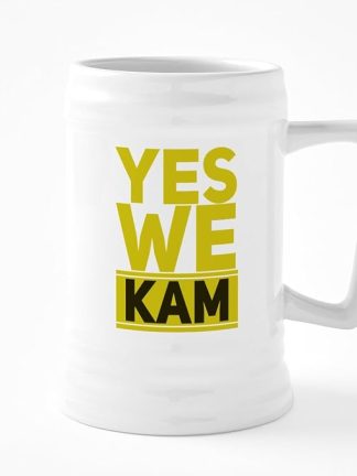 CafePress Yes We Kam Керамическая пивная кружка объемом 25 унций