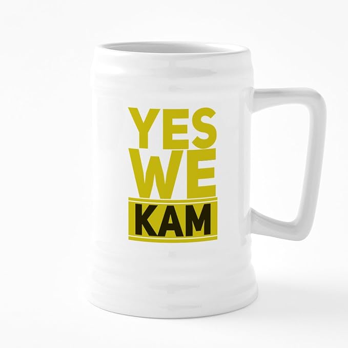 CafePress Yes We Kam Керамическая пивная кружка объемом 25 унций
