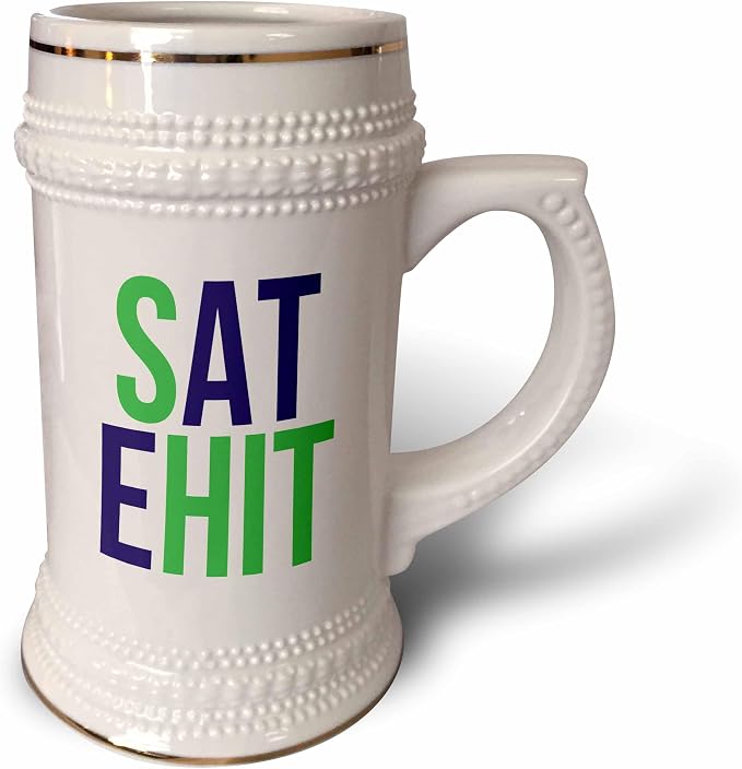 3dRose Word Scramble - SAT EHIT COLOR - 22oz Stein Mug (stn-384511-1)