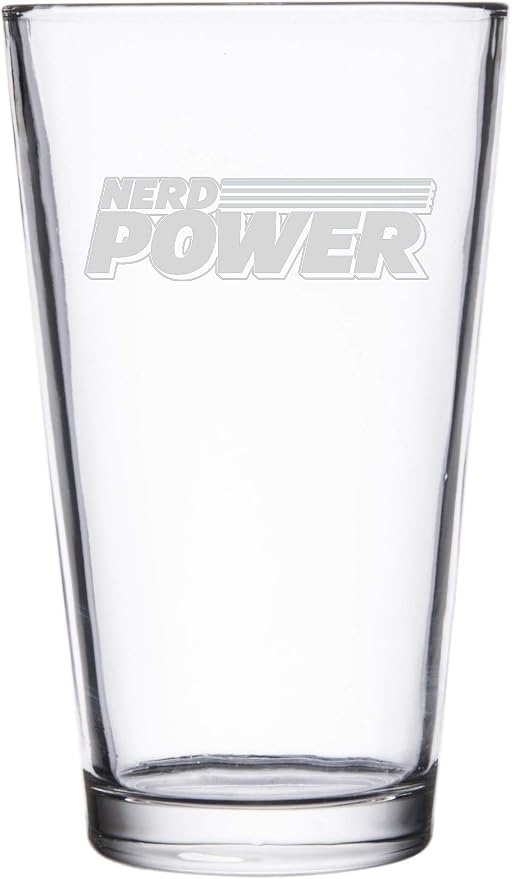 Пародия на ретро-игровой журнал Nerd Power — пивной бокал с лазерной гравировкой, 473 мл.