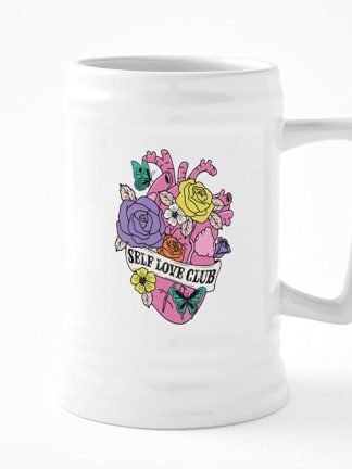Керамическая пивная кружка CafePress Self Love Club Heart объемом 25 унций.