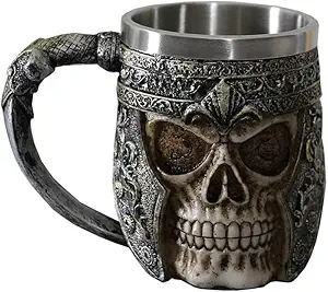 Кружка Pacific Giftware в виде средневекового шлема викинга-воина с черепом, готическая кружка объемом 11 унций (325 мл) для пива.