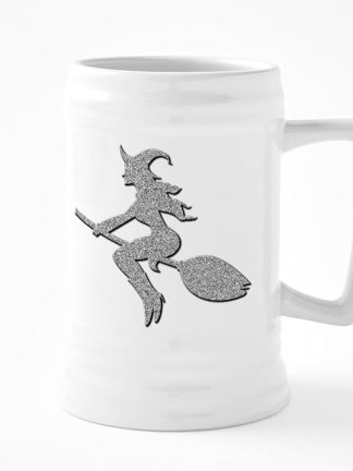 Керамическая пивная кружка CafePress «Серебристая блестящая ведьма» объемом 25 унций.