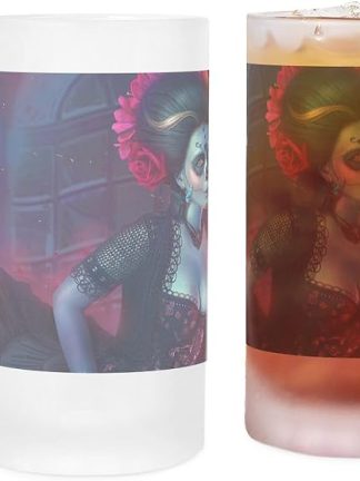 CafePress Dia De Los Muertos Frosted Stein 16 oz Frosted Glass Beer Mug