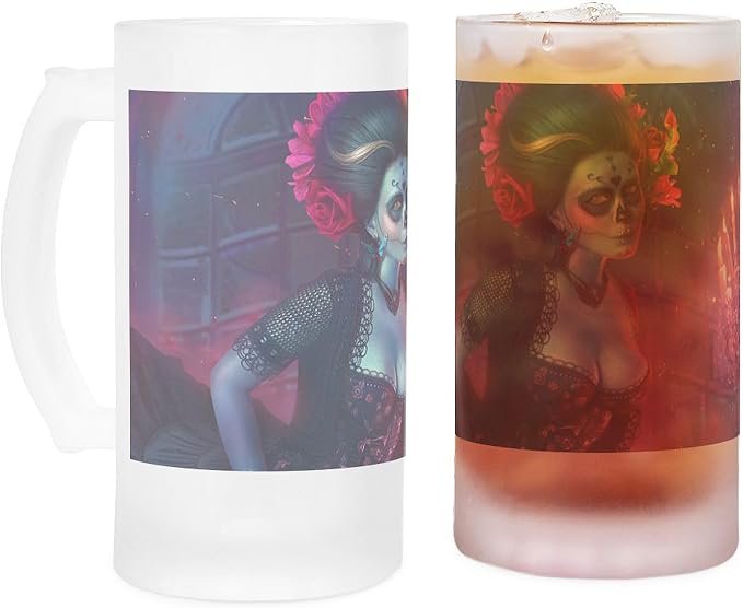 CafePress Dia De Los Muertos Frosted Stein 16 oz Frosted Glass Beer Mug