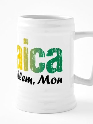CafePress Jamaica No Problem, Mon 25 oz Ceramic Beer Stein Mug