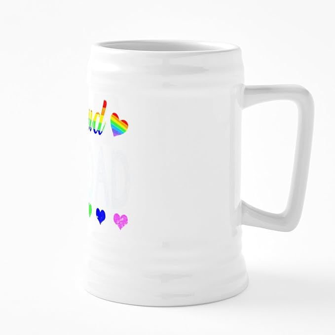 CafePress Гордый отчим ЛГБТ Керамическая пивная кружка 25 унций