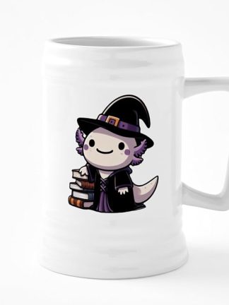 CafePress Аксолотль Ведьма Милая Хэллоуинская керамическая пивная кружка 25 унций