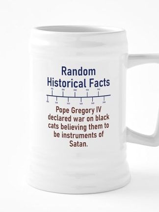 CafePress: Каплевидий Папа Григорий IV объявил войну чёрным котам. Керамическая пивная кружка объёмом 25 унций.