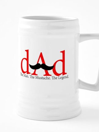 Керамическая пивная кружка CafePress с изображением рыжих папиных усов, 740 мл.