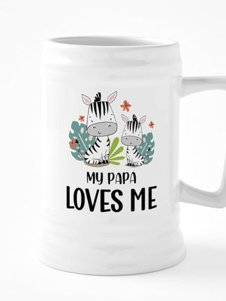 CafePress My Papa Loves Me | Zebras Керамическая пивная кружка 25 унций